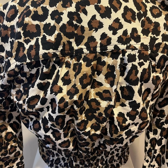 Free People animal print tie waist blouse size xs - Picture 4 of 7